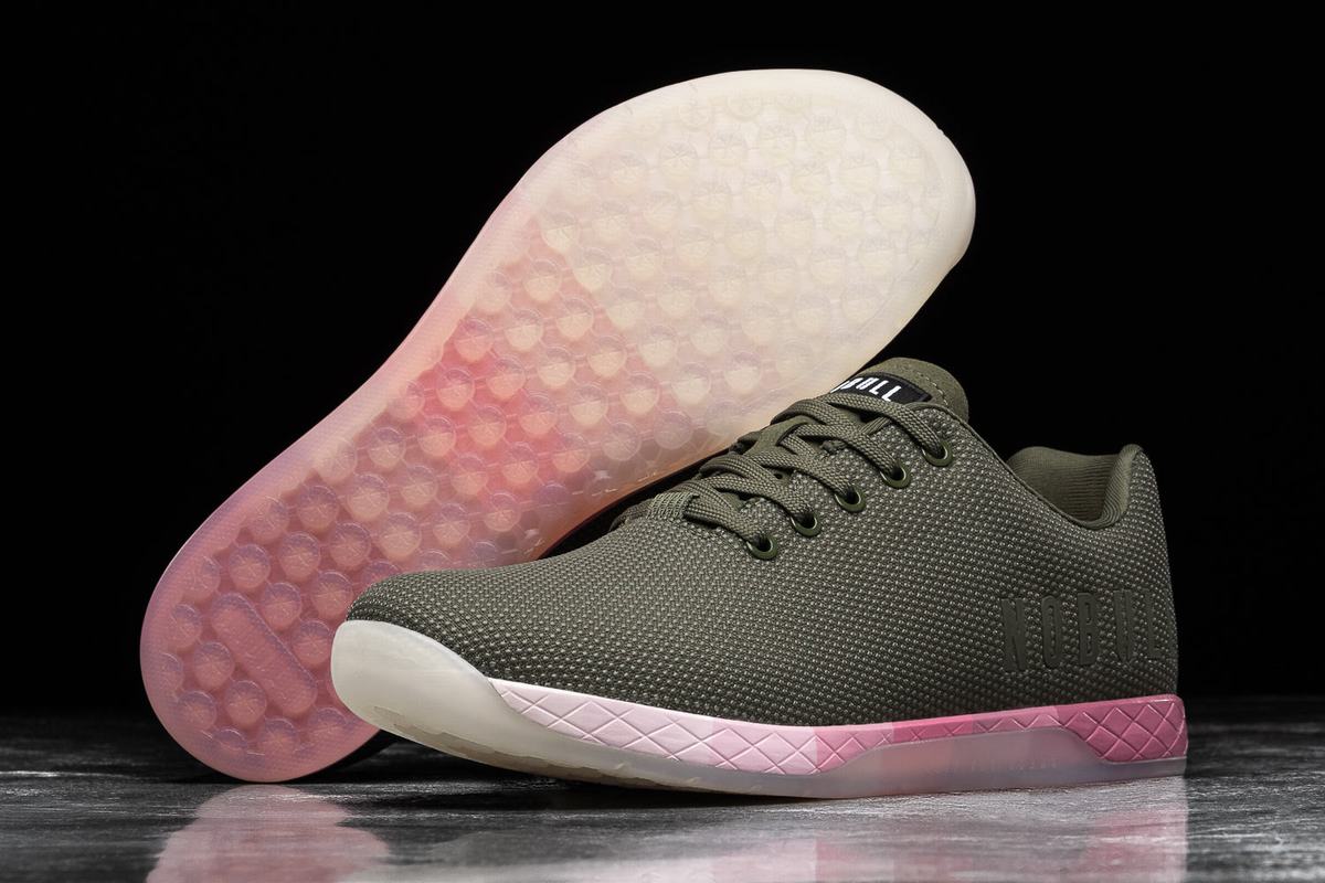 Nobull Superfabric Army Men's Trainers Pink | Australia (CD3785)